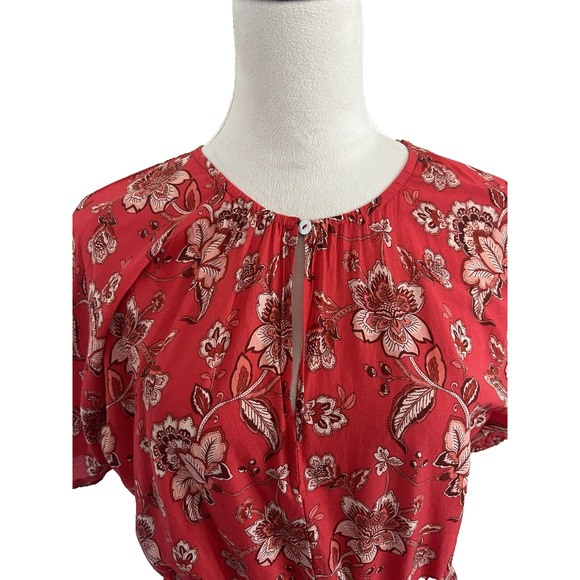 MNG Mango Dress Womens Size 4 Floral Midi Pockets Cotton Flowy Boho Cottagecore - Picture 8 of 16